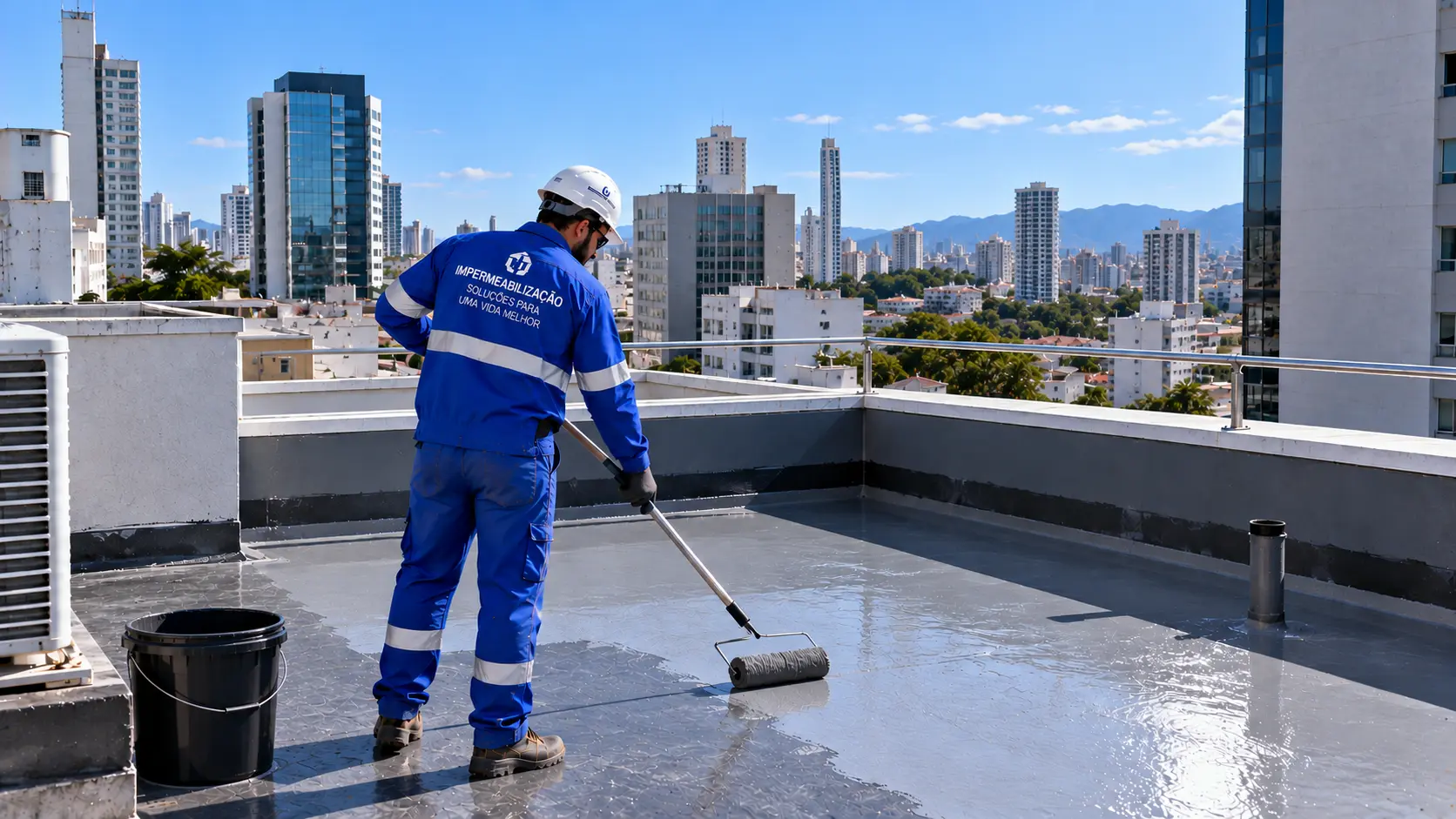 Impermeabilização técnica de laje predial e garagem comercial no centro de Itajaí