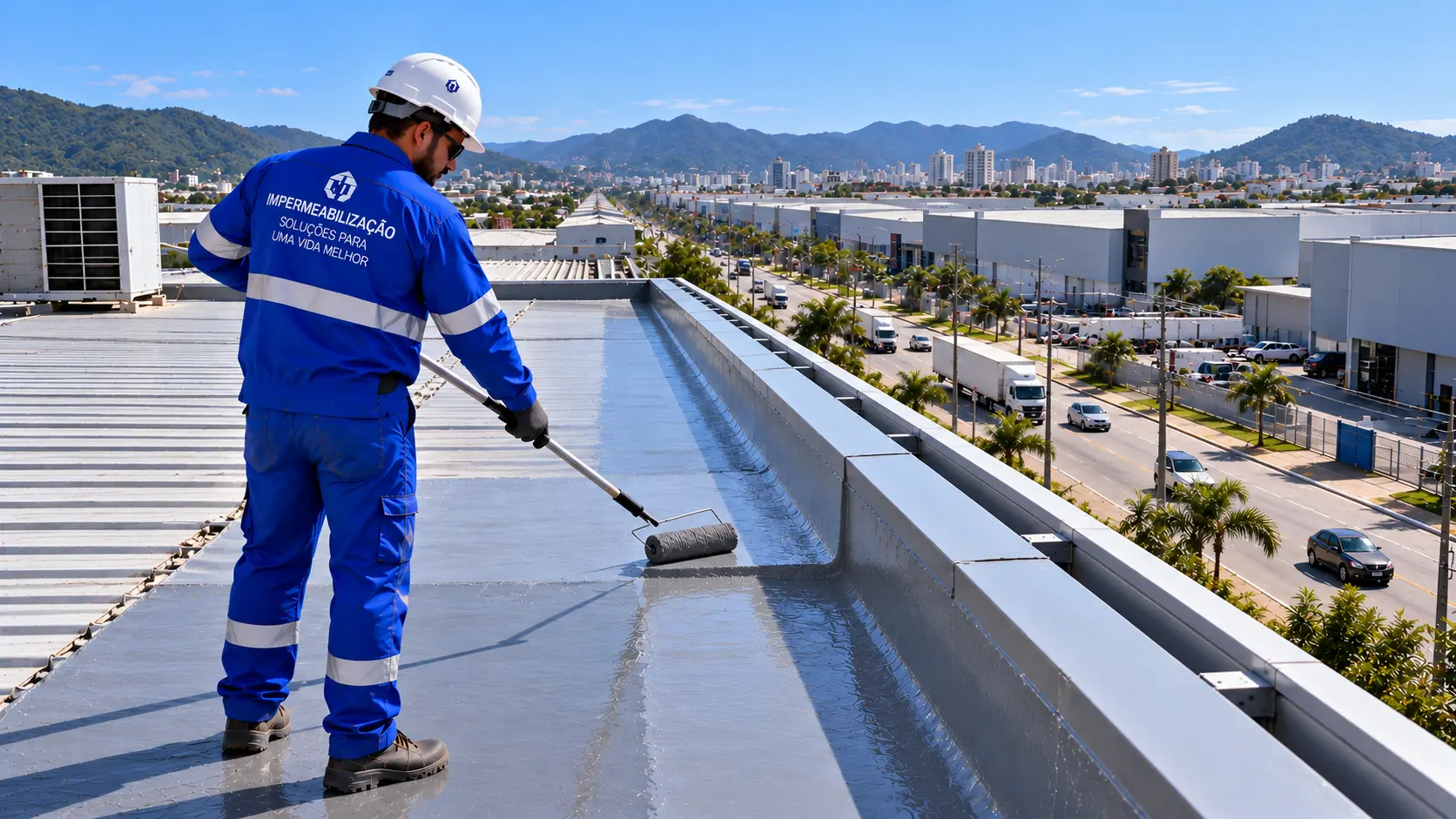 Impermeabilização técnica de galpões e lajes comerciais no bairro Cordeiros em Itajaí