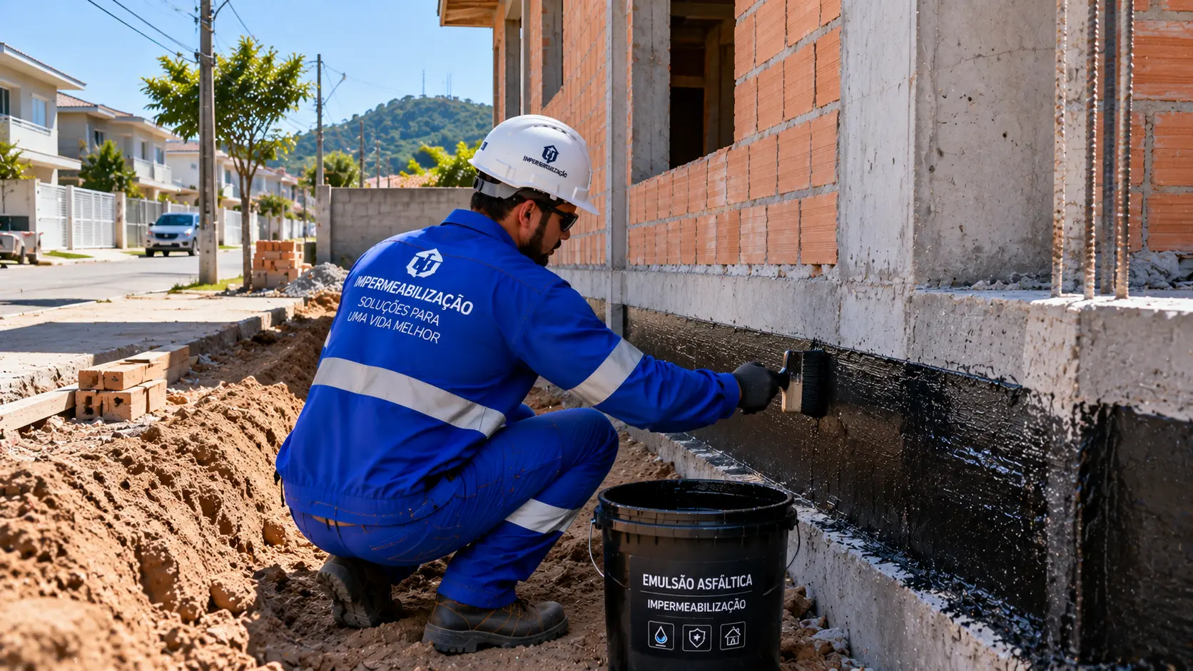 Impermeabilização de baldrames e lajes residenciais no bairro São Vicente em Itajaí